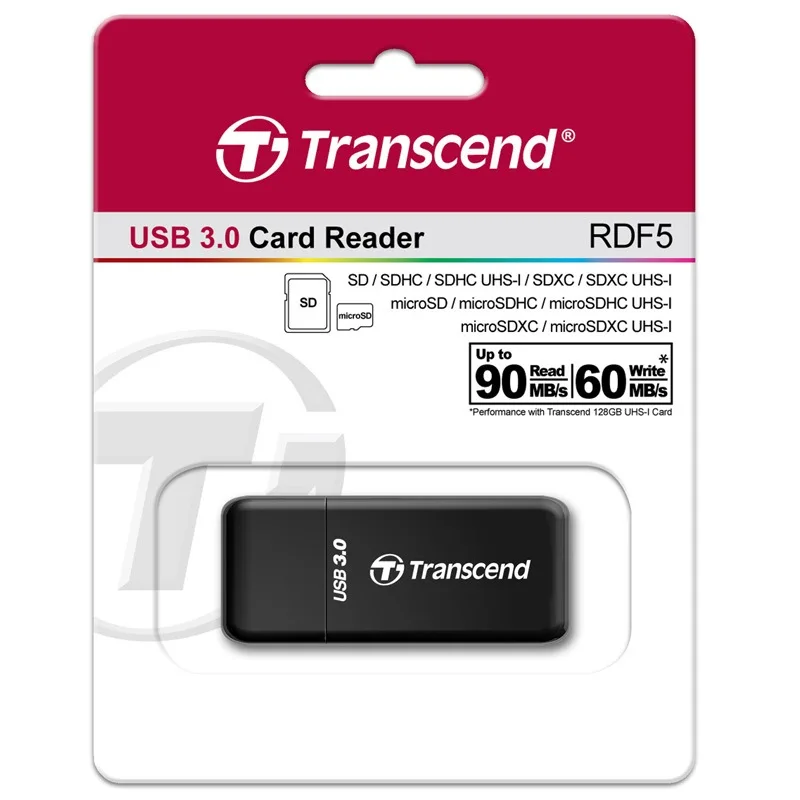 Высокоскоростной кардридер Transcend Original 2 в 1 адаптер для карт SDHC/ SDXC/ microSDHC/ microSDXC /UHS