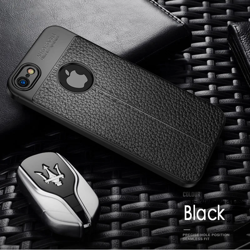VOVTA Fitted Cases for iphone 5s 5 se case silicone black dirt-resistant cover luxury Litchi Leather |