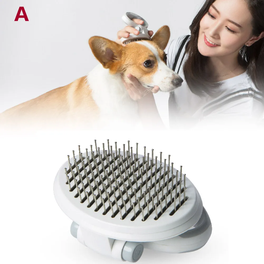 

Pet Steel Needle Brush Massage Beauty Tools Dog Cats Remove Pet Loose Shed Hair Folding Handle Comb