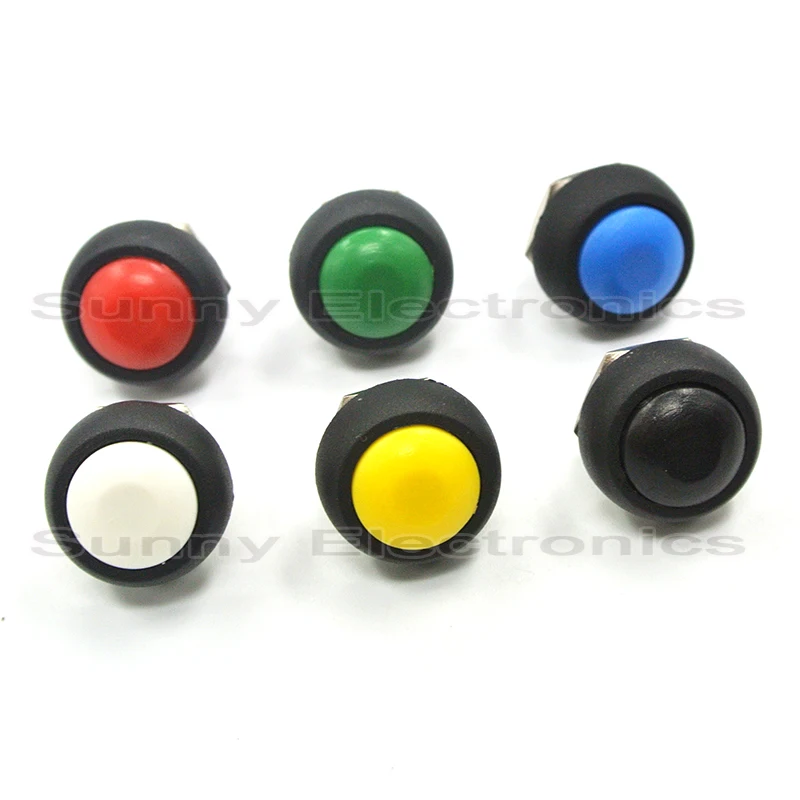 1 шт. мини красный синий зеленый желтый белый черный круглый переключатель 12 мм