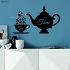 Креативный женский чайник и чайная чашка чайное время искусство домашний декор виниловая мебель окно стикер adesivo de parede K22