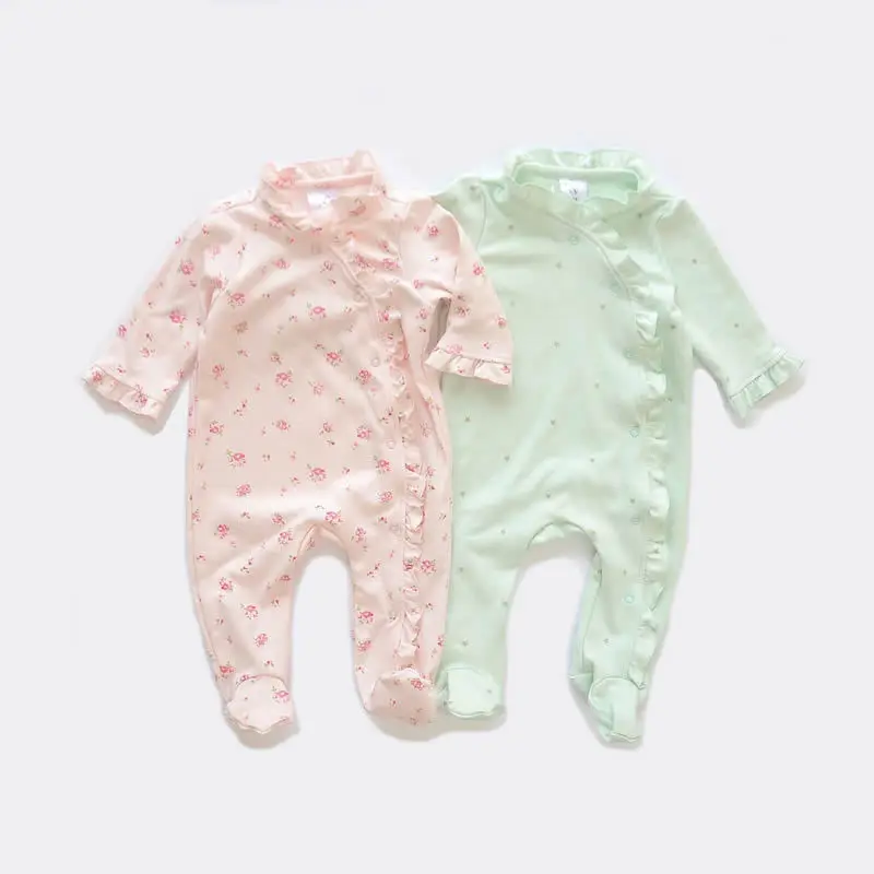 Baby Girl Footie Pajamas with Flowers Print Side Snap Sleepwear 2 Pack 0-12 Months | Детская одежда и обувь