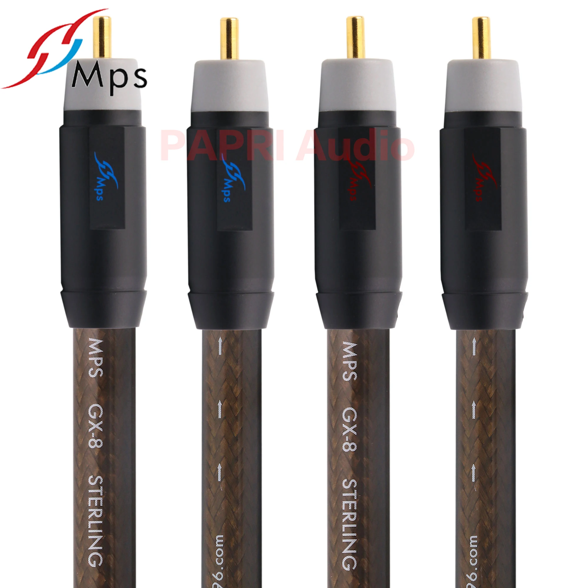 PAPRI GX 8G RCA контактный кабель позолоченные вилки 99.9997% чистый серебряный