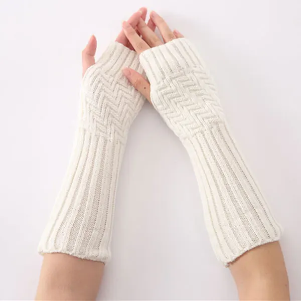 

New Arrival 1pair New Hand Knitted Half Fingers Long Gloves for Women Warm Autumn/Winter Hand Arm Gloves