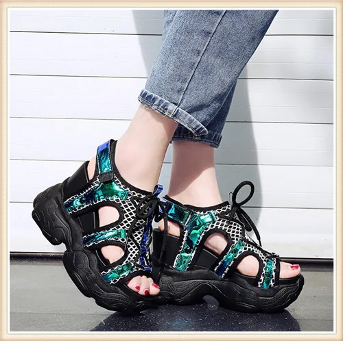 2019 женские босоножки Желтая Летняя женская прогулочная обувь модные