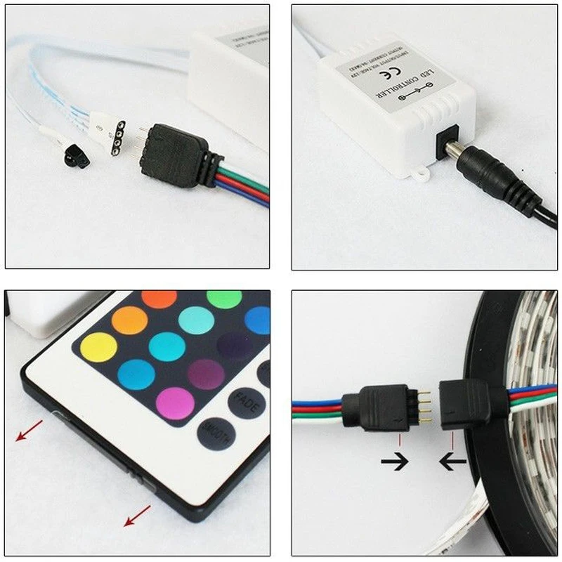 Неводостойкие светодиодный ленты 5 м SMD 5050 150Led s RGB + ИК пульт дистанционного