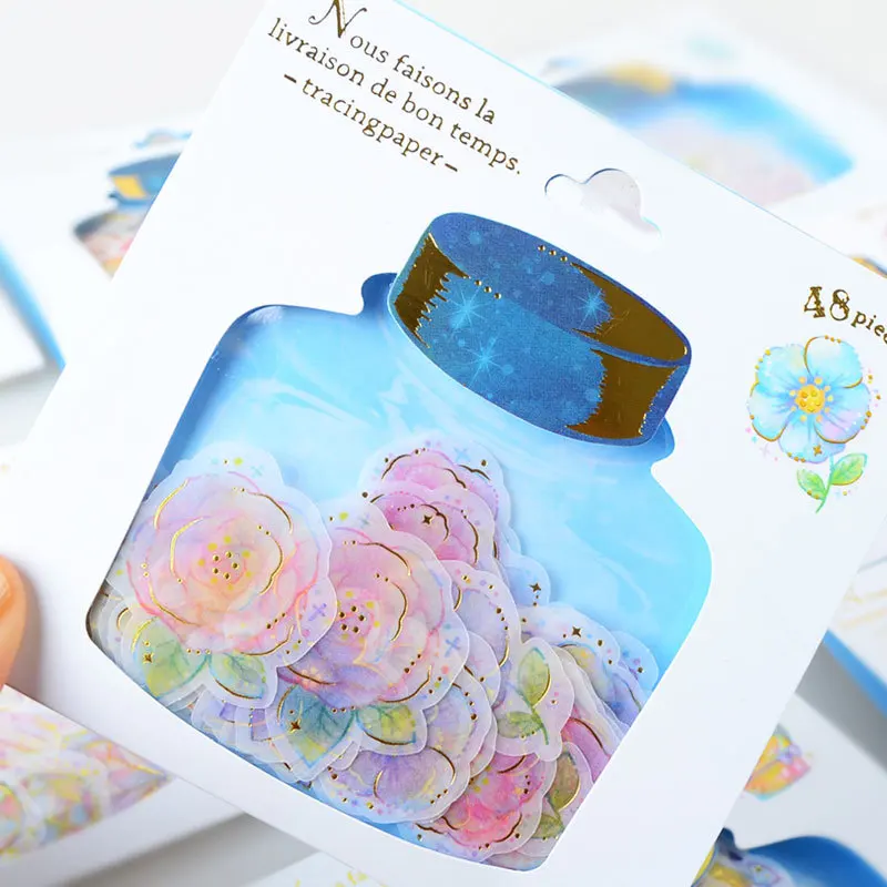 

48 pcs/set stationery scrapbooking stickers jamjelly Aesthetic drift bottles kawaii planner stickers/filofax korean Q-LIA