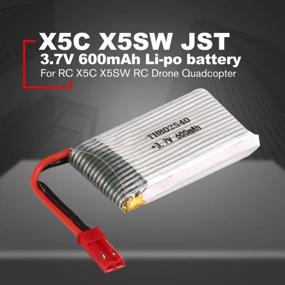 2 шт. 3 7 в 600 мАч JST штекер Li po батарея для X5C X5SW RC Дрон Квадрокоптер самолет БПЛА