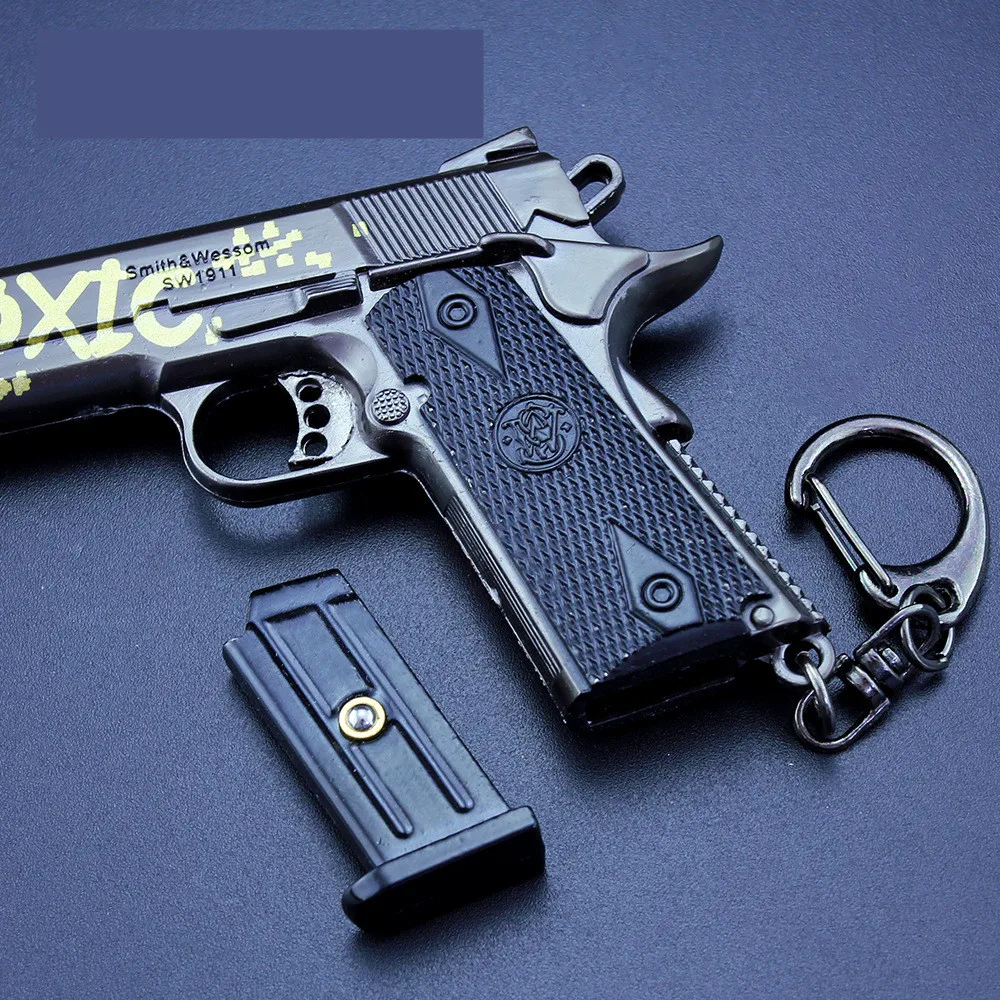 Playerunknown's боя PUBG P1911 M16A4 98k M762 G36C MP5K Косплэй реквизит серый цвет с красноватым отливом брелок игрушка 6 шт./компл