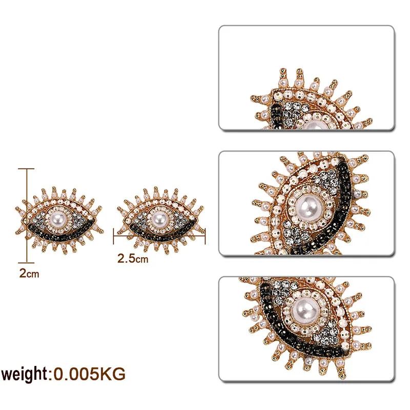 

LEADERBEADS 2019 Vintage CZ Crystal Evil Eyes Beads Pendientes Earrings Women's Charm Eyelash Brincos Statement Jewelry Gift