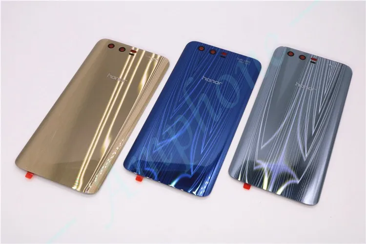 3D закаленное стекло задняя крышка для huawei Honor 9 запасные части задняя крышка батарейного отсека Корпус+ камера вспышка объектив