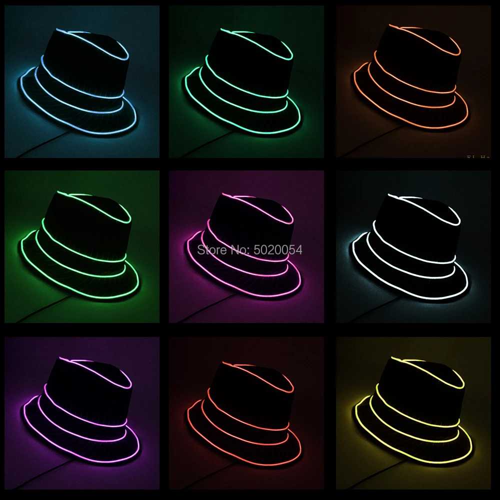 Головной убор в полоску унисекс для женщин и мужчин Федора со светодиодной