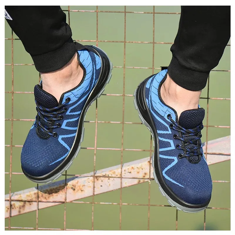 

Steel Midsole Construction Work Boots Lightweight Mesh Summer Breathable Anti Smashing Piercing Steel Toe Safety Shoes For Men