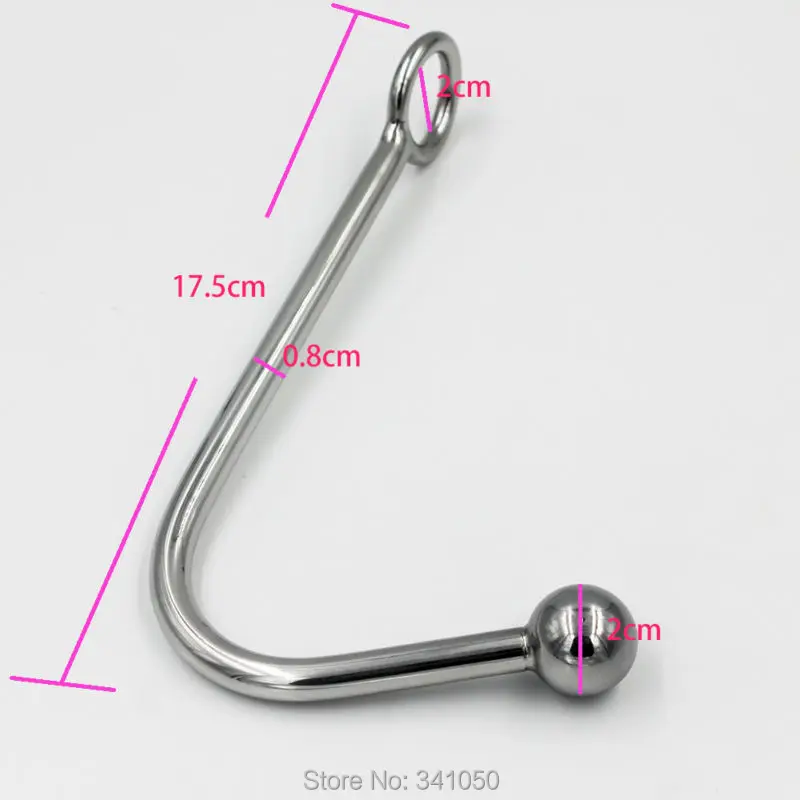 Нержавеющая сталь Анальный крюк металлическая Анальная пробка с шариком