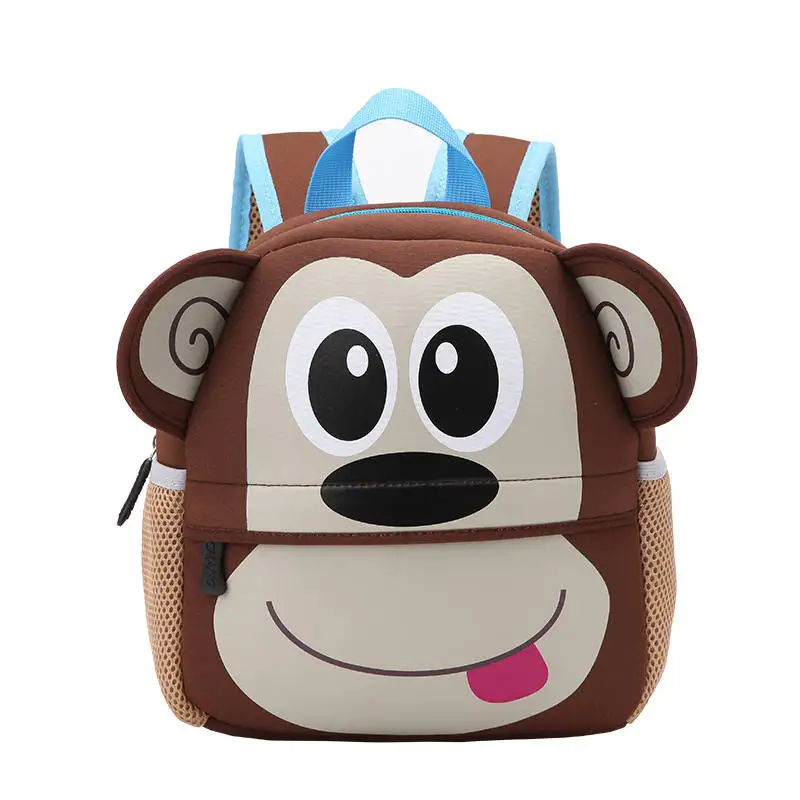Monkey Мягкая Мини-школьная сумка с изображением животных из зоопарка для детского сада, рюкзак с рисунком для девочек и мальчиков, детская школьная сумка, сумка для игрушек, Infantes Mochila - Цвет: Monkey