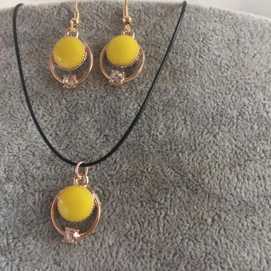 N1005 модный геометрический круг кулон ожерелье серьги привлекательный чокер