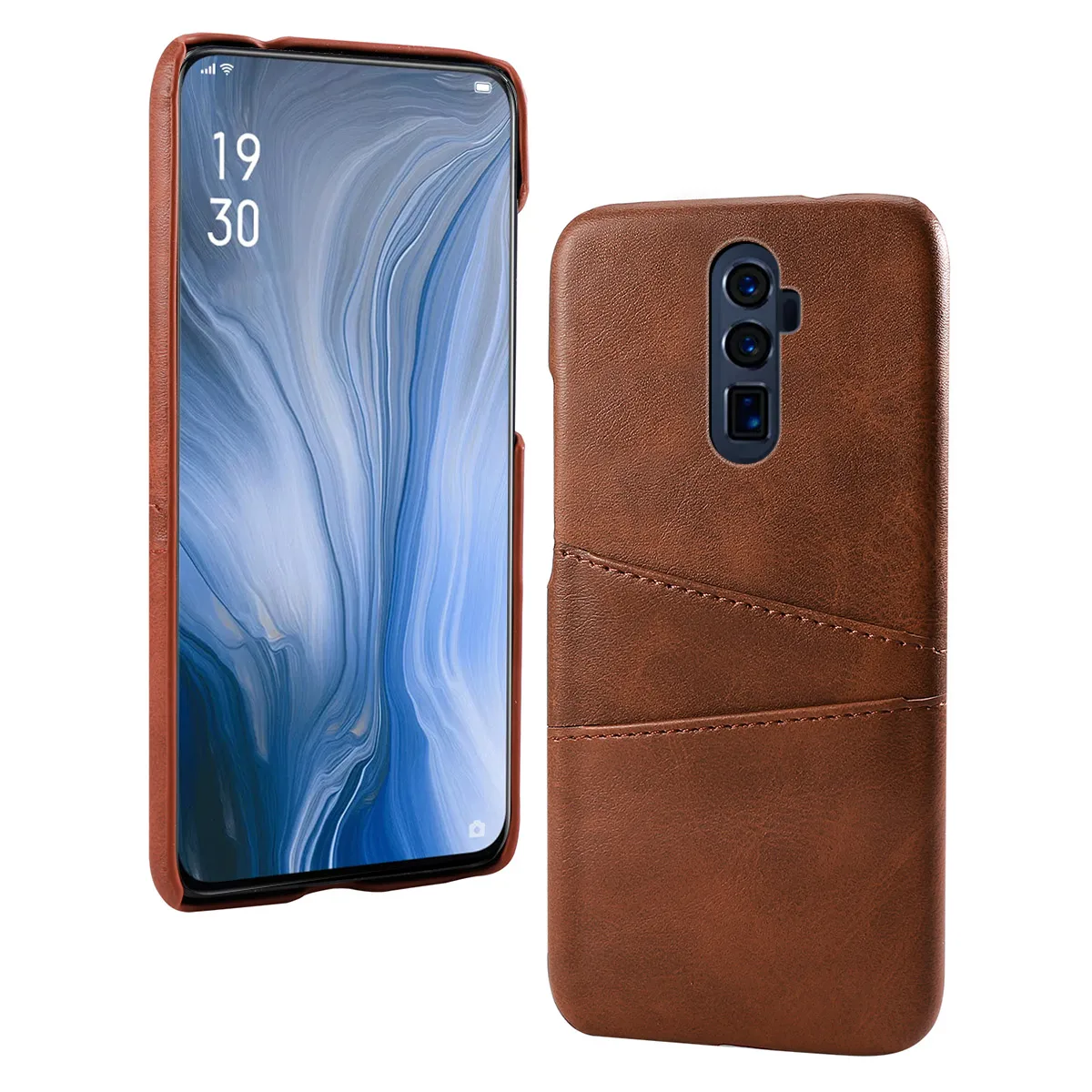 for Oppo Reno 5G Case Soft PU Leather PC Back with Credit Card Holder Shockproof Cover OPPO A9 Luxury |
