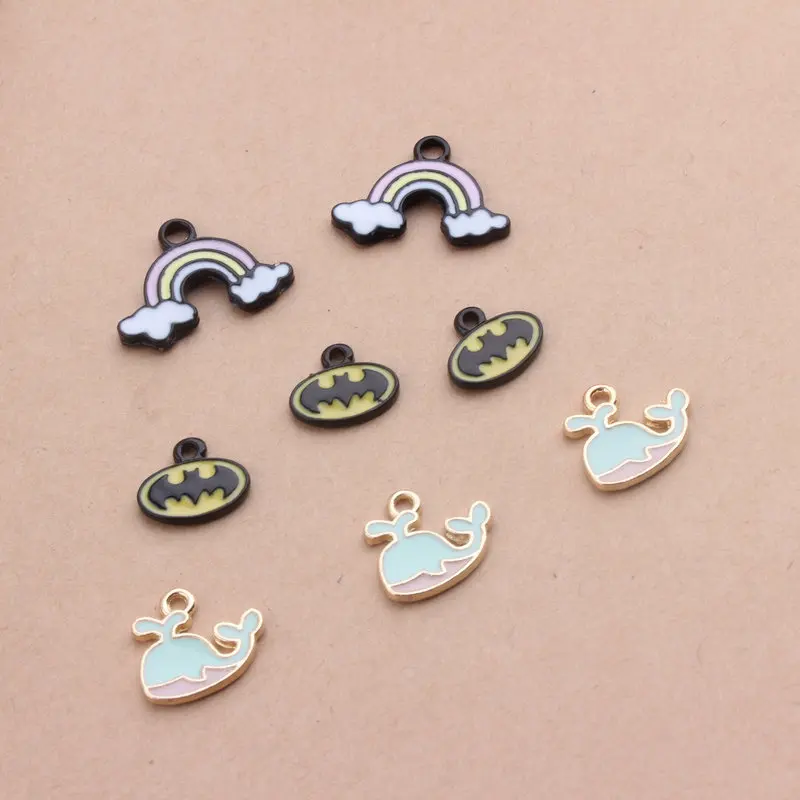 10 шт. металлические подвески в виде летучих мышей|rainbow charm|charm minijewelry logo |