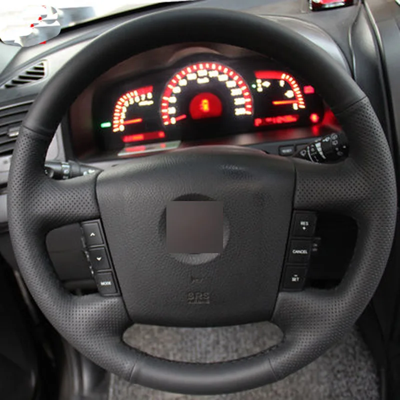 Черная кожаная ручная прошитая крышка рулевого колеса автомобиля для Kia Borrego 2008