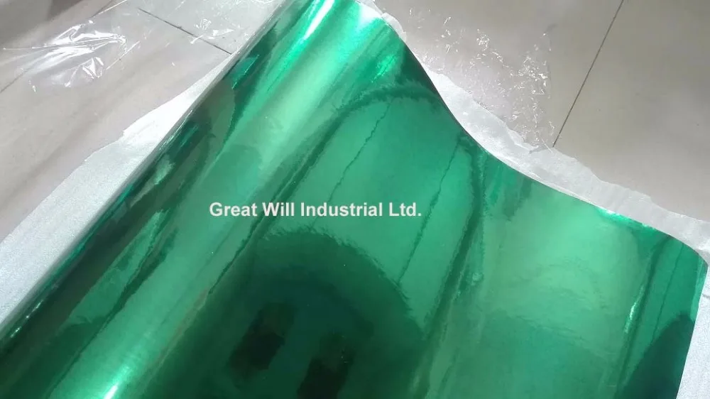 3 слойная зеленая хромированная зеркальная виниловая пленка для автомобиля