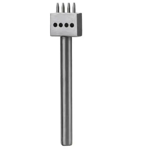 6mm 4Prong Обувь высокого качества; цвет черный, Нержавеющая сталь 2/4/5/6/10 зубец кожа ремесленный Металл набор кожаных дыроколы прострочка кожи Перфоратор Инструмент - Цвет: 6mm 4Prong