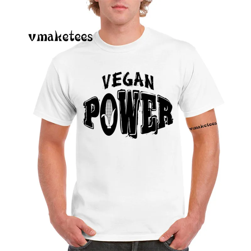 Принт Vegan power GREEN Вегетарианская Футболка &quotовощи&quot короткая футболка для мужчин