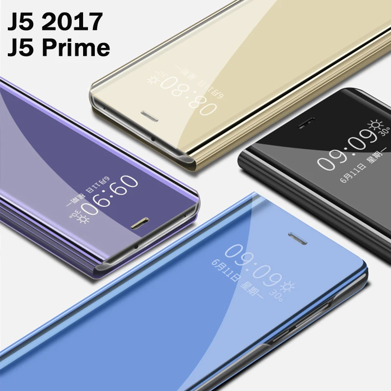 Откидной Чехол для телефона с умным зеркалом чехол Samsung Galaxy J7 2017 j730 Prime j7prime