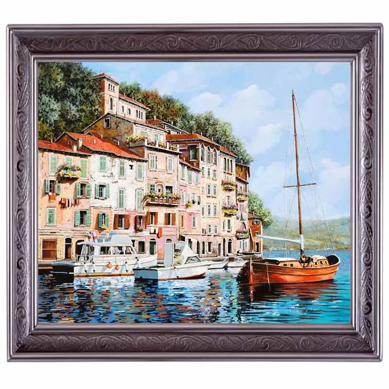 

Golden panno,Needlework,Embroidery,DIY Landscape Painting,Cross stitch,kits,14ct house water Cross-stitch,Sets For Embroidery