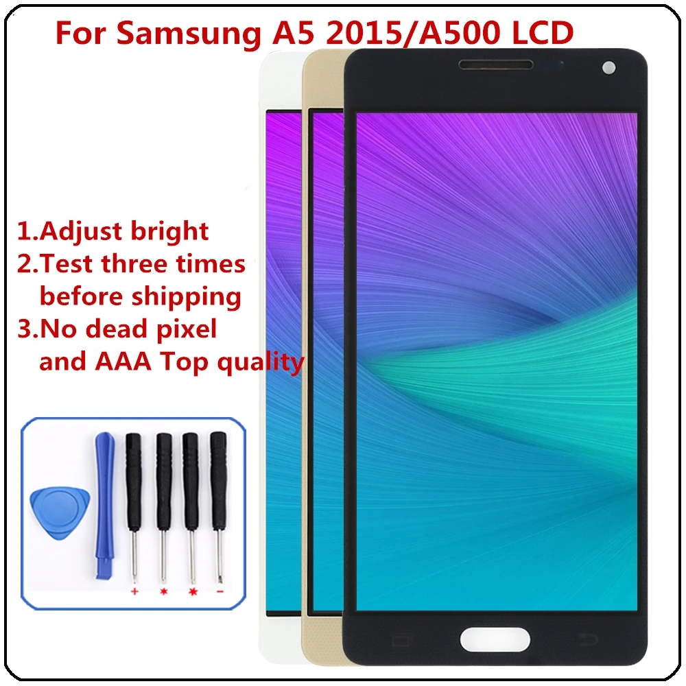 Для Samsung Galaxy A5 2015 ЖК дисплей A500 A500F A500M A500Y a500fu Дисплей Сенсорный экран с