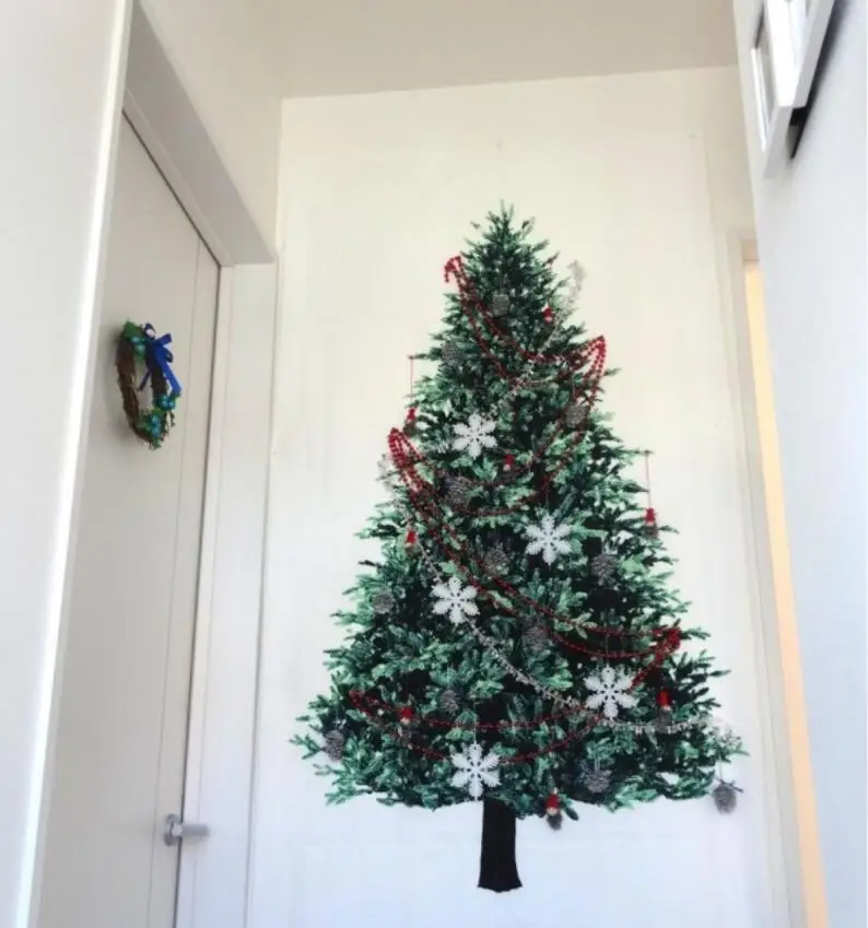 INS HOT XMAS Art домашний настенный Рождественский гобелен с изображением деревьев, тканевый настенный орнамент, Настенный декор, высококачественный гобелен, домашний декор