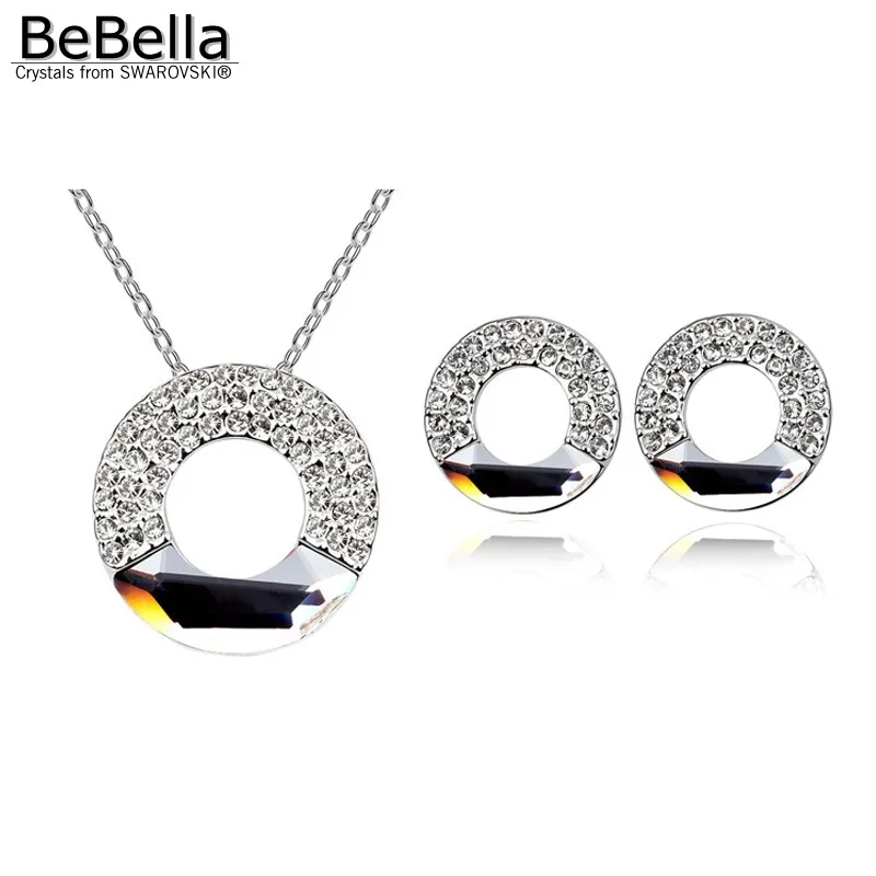 Новинка 2015 года! Комплект женских украшений с кристаллами Сваровски круглое