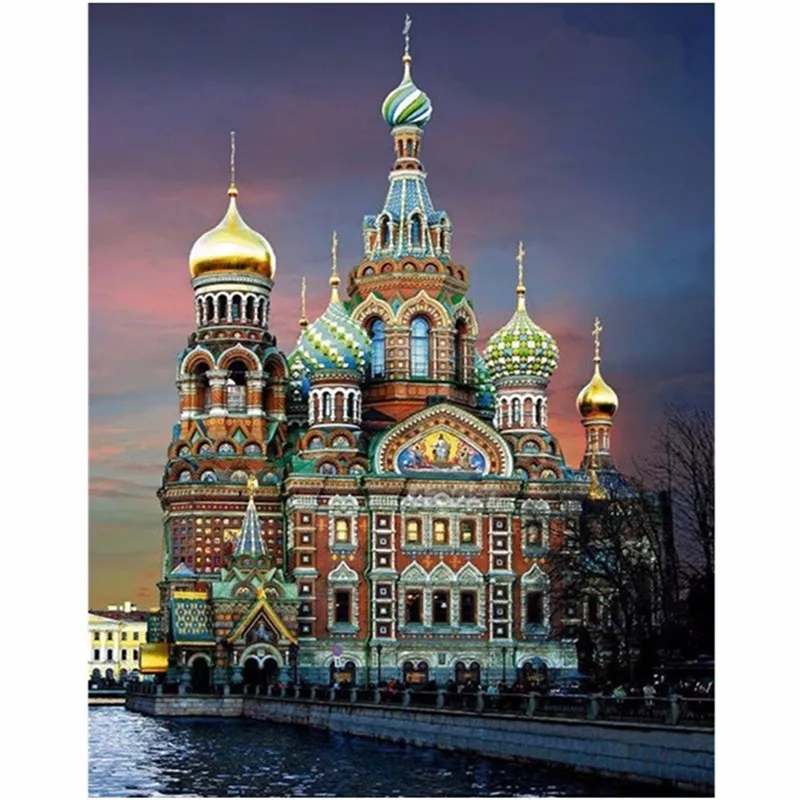 Новый 3D Diy Бриллиантовая украшающая картина для Санкт церковь в Петербурге