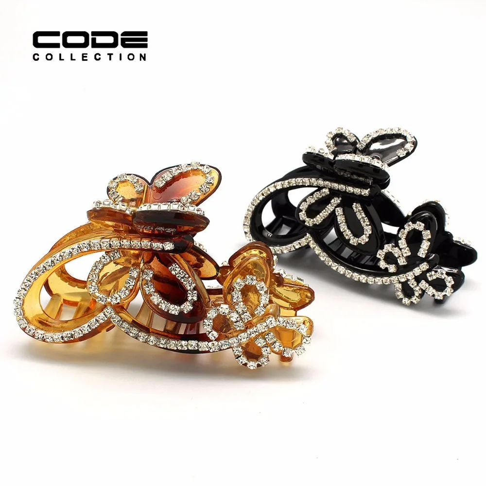 Лидер продаж заколки для волос с кристаллами в виде бабочки женщин женская