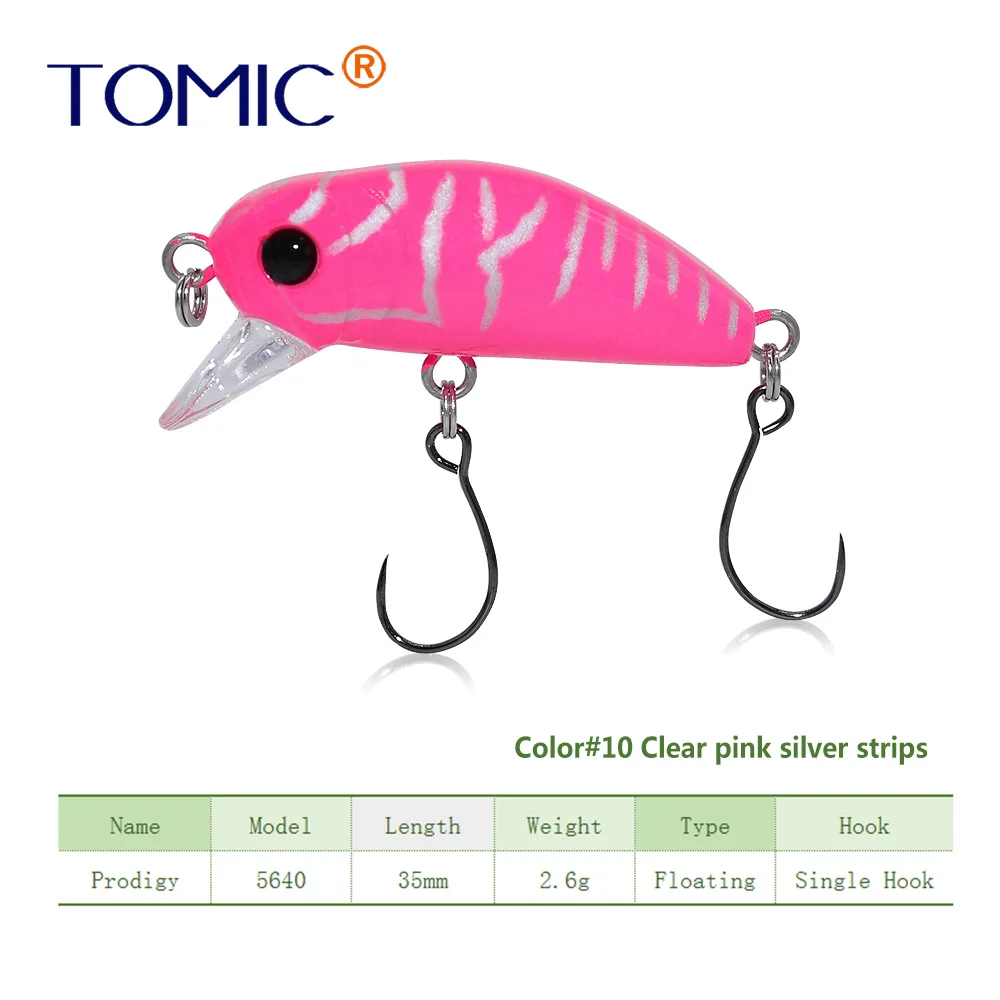 hot pink with silver Tomic сверхлегкие рыболовные приманки 35 мм матовые цвета жесткая приманка, воблер с одним крюком приманка для форели - Цвет: hot pink with silver