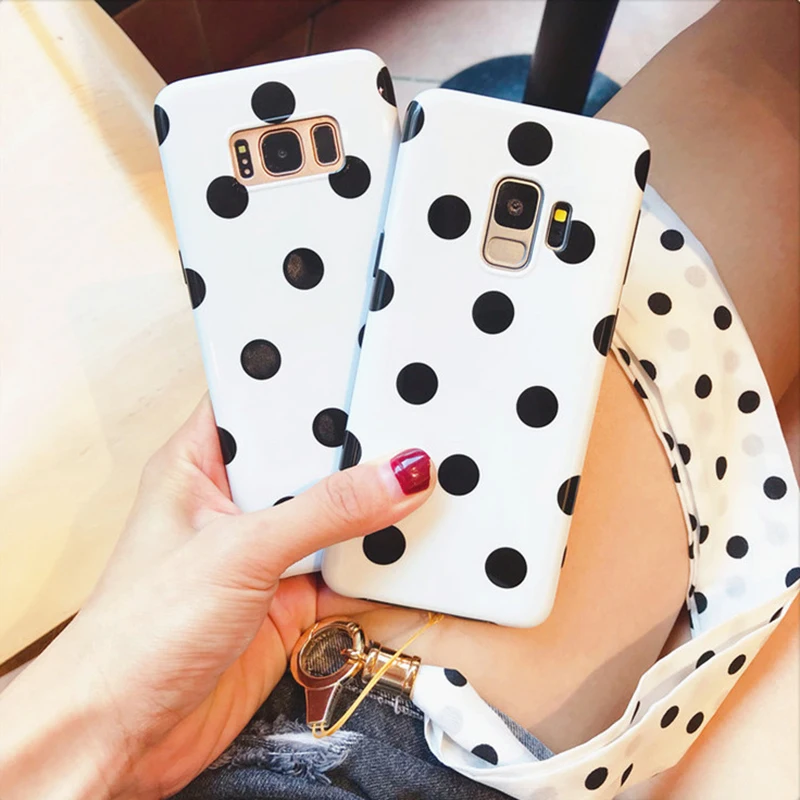Модные чехлы YHBBCASES в горошек для телефонов Samsung Galaxy S10 5G S8 S9 Plus Note 10 8 9 блестящий IMD