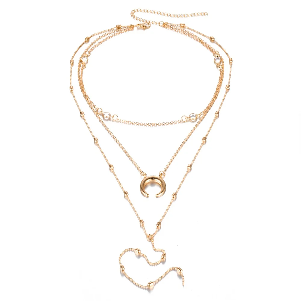 FNIO длинное богемное ожерелье с подвеской женское винтажное золотыми бусинами