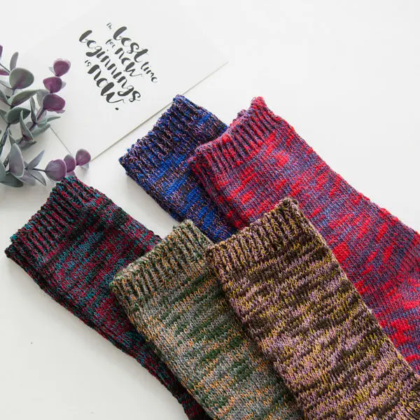 Японские Женские кавайные махровые длинные носки зимние женские винтажные