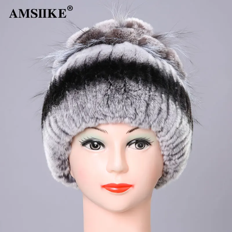 AMSIIKE 2017 Меховая шапка из Бобра с Бубоном Чернобурки TM2135 | Аксессуары для одежды