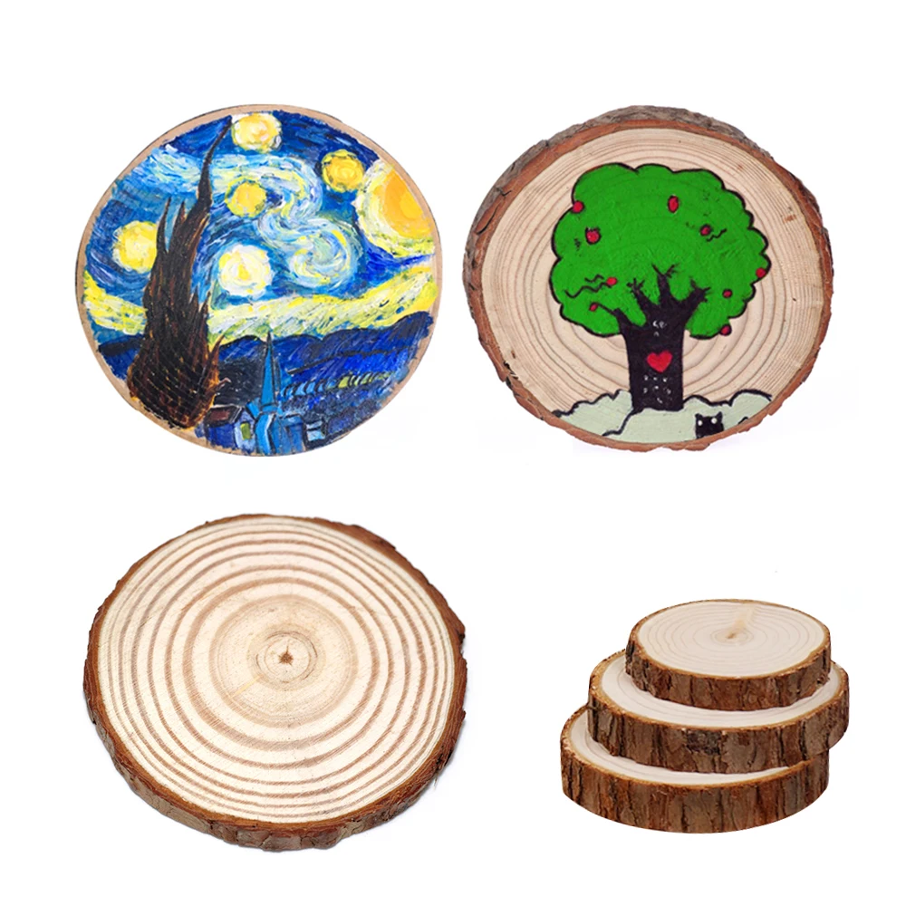 10Pcs Natural Wood Slices DIY Craft Decorations For Birthday Party Kids Table Number Cards Wedding Decoration Gift Tags C1022 | Дом и сад
