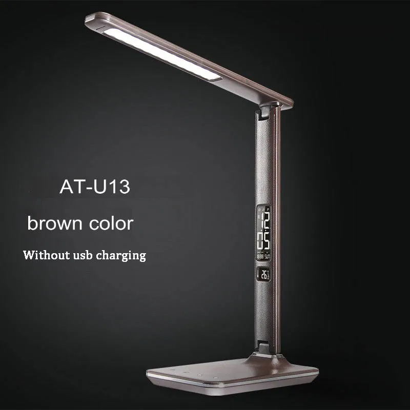 without usb port Artpad Складная 5 уровень яркости Диммер современная светодиодная настольная лампа для офиса Бизнес подарок настольная лампа с будильником/календарем - Цвет корпуса: without usb port