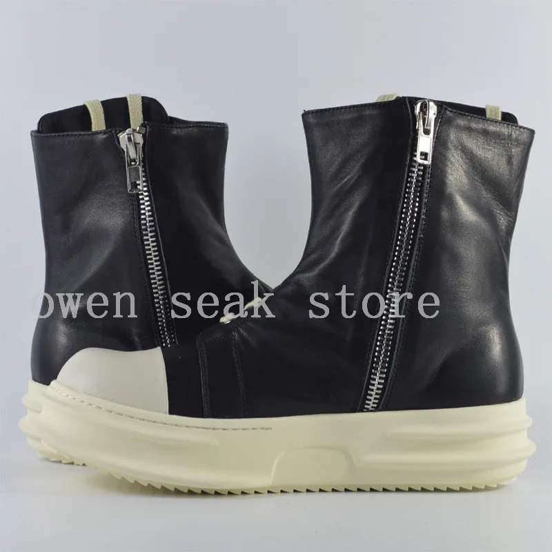 Мужские ботильоны из натуральной кожи на шнуровке молнии|shoes black|shoes menshoe man men |