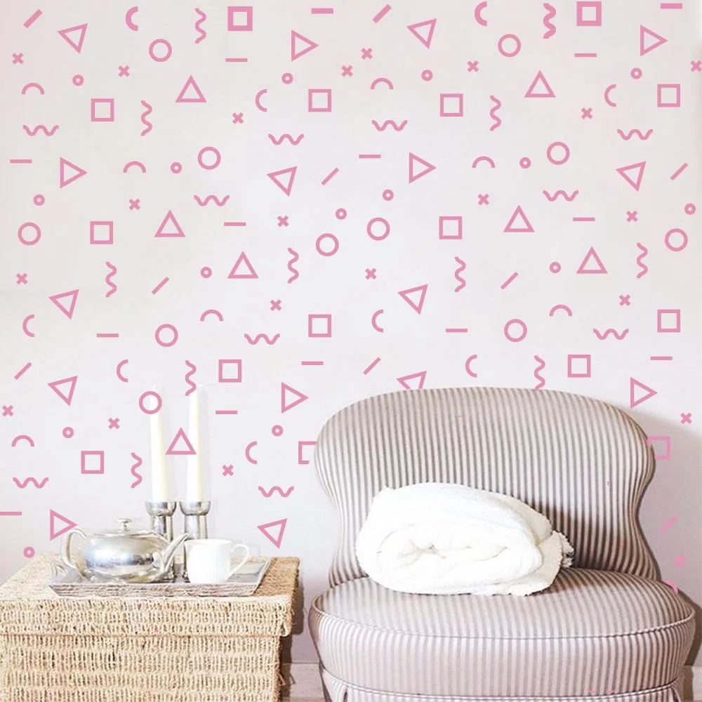 Мультяшная Геометрическая линия точки волна полукруглая Настенная Наклейка