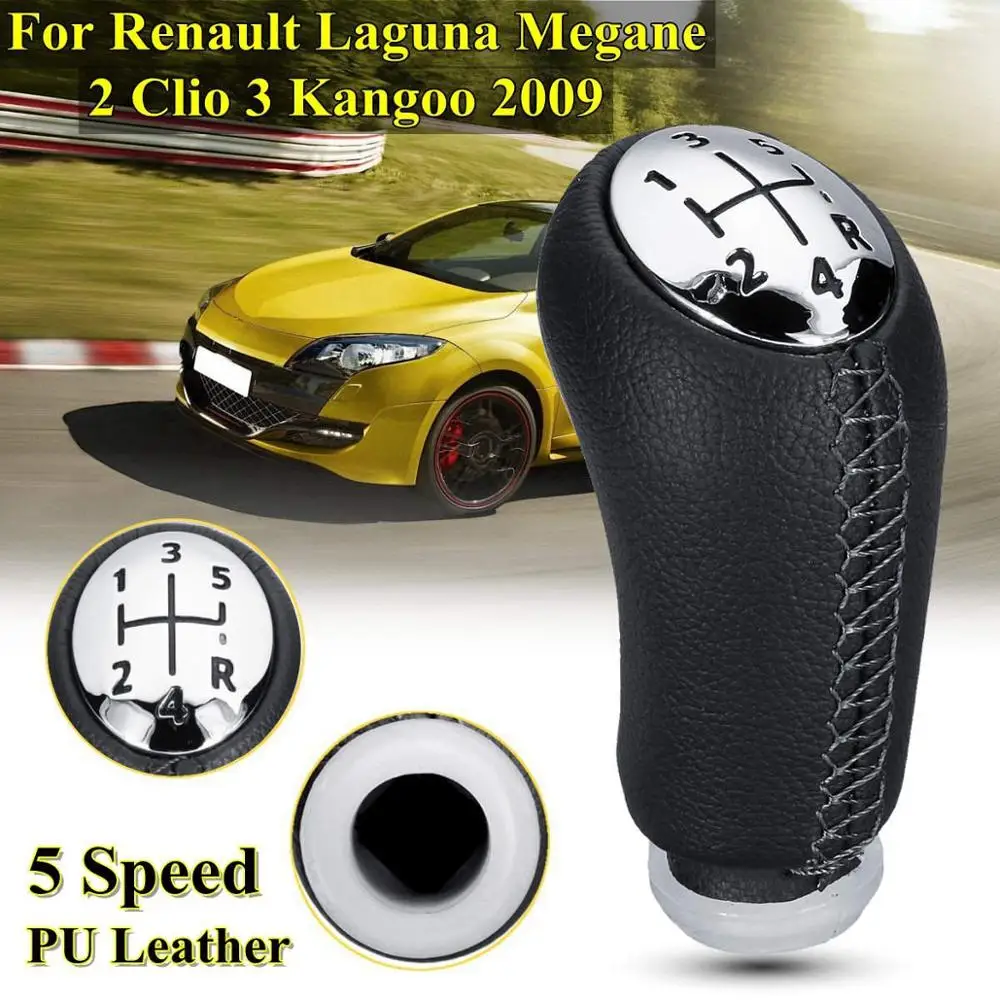 Gloss cap Black Для Renault Laguna Megane 2 Clio 3 2003-2009 Kangoo 2009 кожа матовый блесек для губ крышка 5 скоростей Ручка Переключения рулевого механизма автомобиля Замена ручки - Название цвета: Gloss cap Black