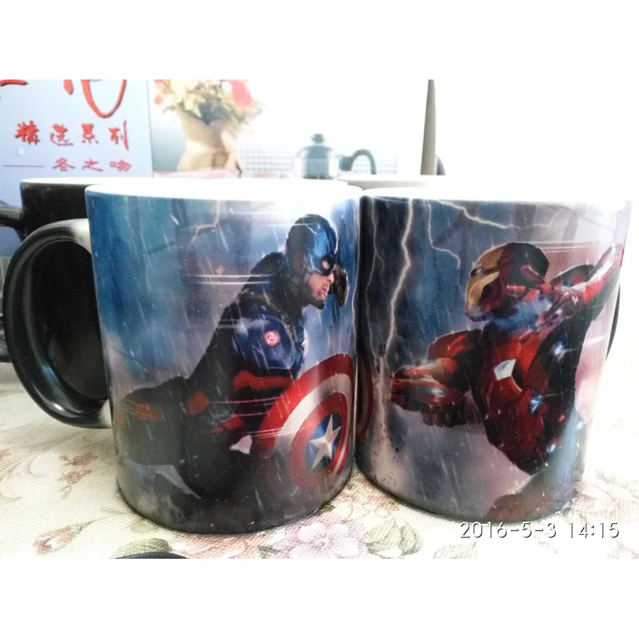 Captain America Звездные войны/Dragon Ball Z/Бэтмен против Супермена/Ходячие мертвецы/Капитан Америка кружка реактивная Волшебная меняющая цвет кружка кофейная чашка - Цвет: Captain America