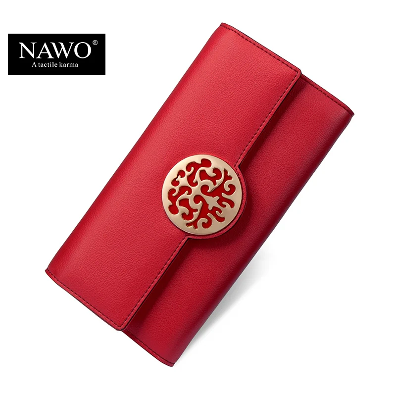 Nawo 2016 новый урожай бренд бумажник женщины люксовый кожаный кошелек кредитная