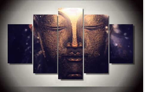 Печать головы Будды портрет живопись на холсте украшение комнаты печать плакат