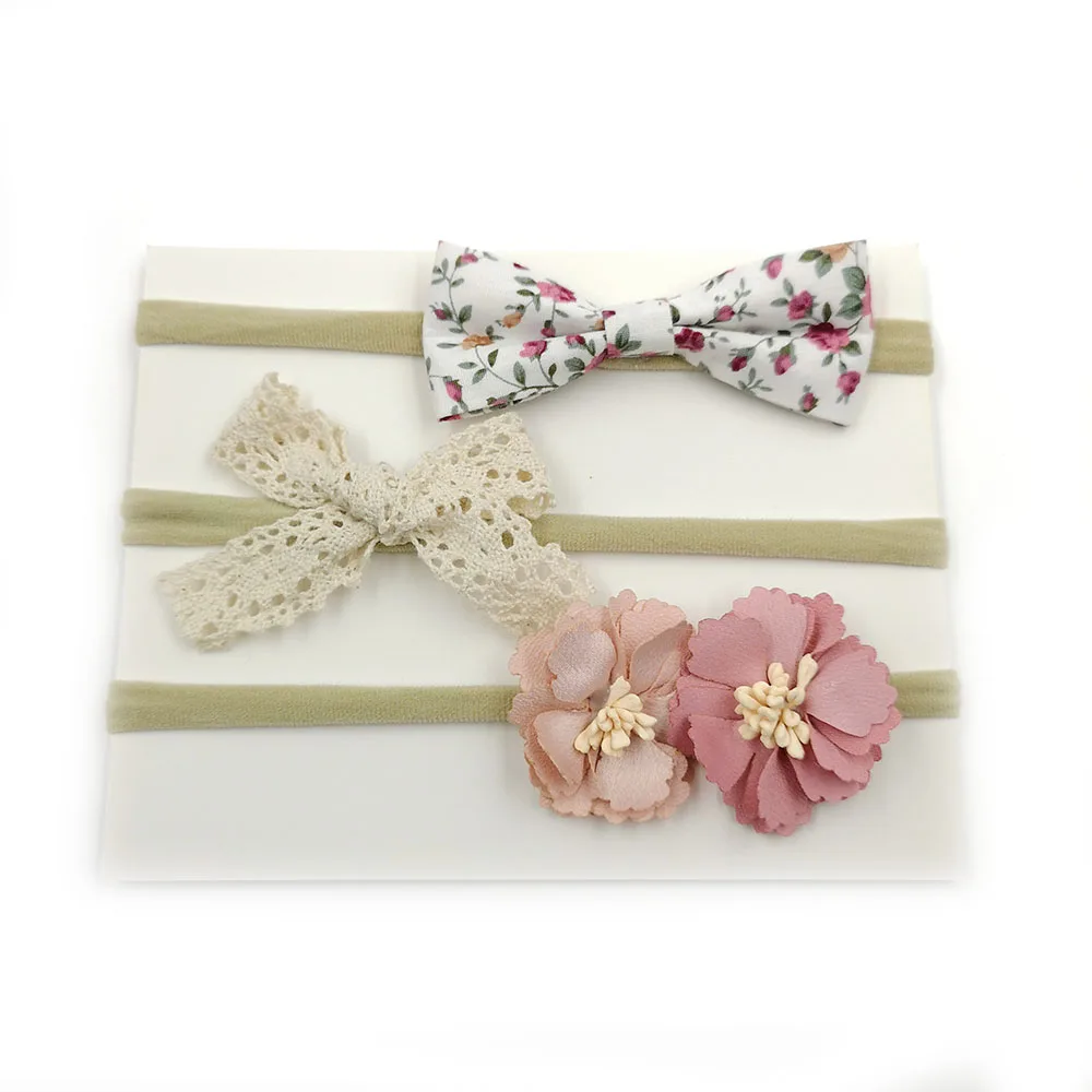 

5 компл./лот, детская разноцветная Детская повязка с бантом, цветочный ободок для волос, для девочек Цветочная повязка для волос, аксессуары ...