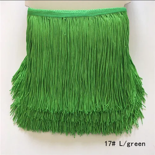 17 L green SASKIA 10 метров 15 см длинная кружевная обрезанная лента Материал отделочная кисточка швейная одежда Diy латинское платье занавеска ткань аксессуар - Цвет: 17 L green