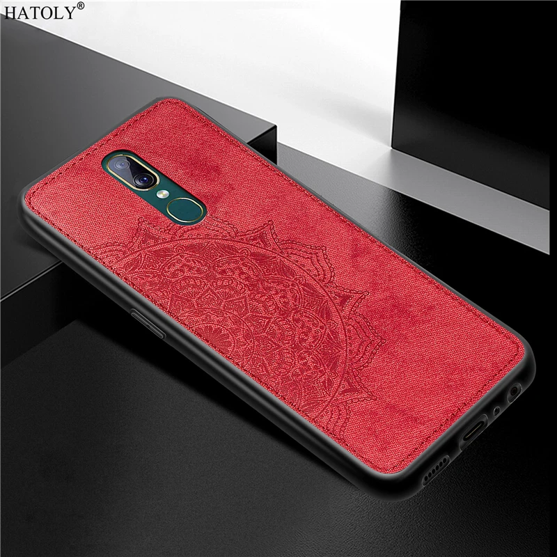 

For Cover OPPO F11 Case 3D Printed Weave Pattern Phone Back Case For OPPO A9 F11 TPU Frame Cloth Fabric Cover for OPPO F11 Coque