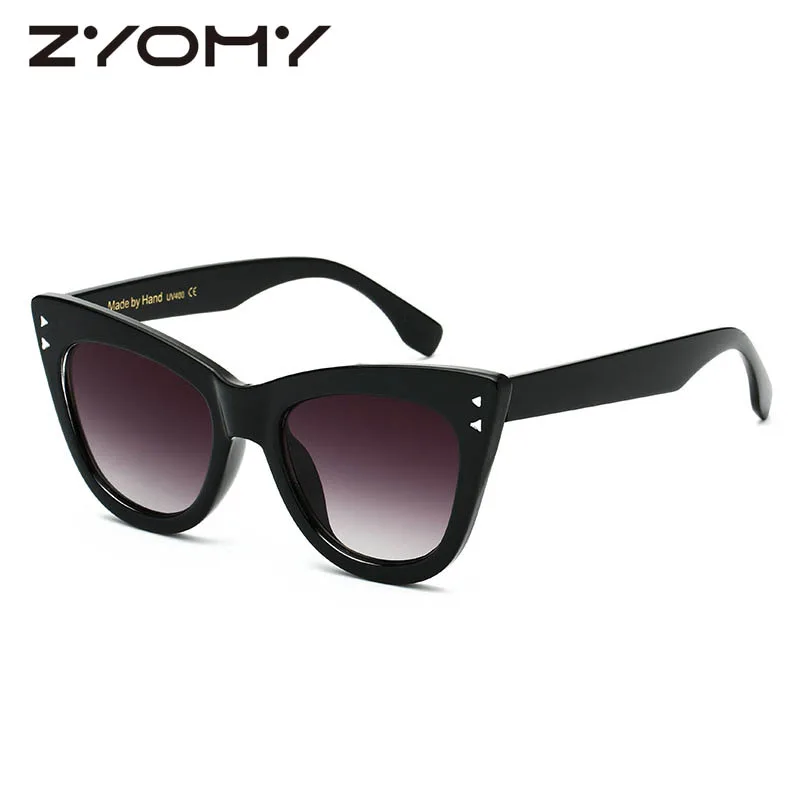 

Q ZYOMY Retro Eyewear Oculos de sol Goggles Driving Gafas Brand Designer Vintage Cat Eye Women Sunglasses HD Lenses High Quality